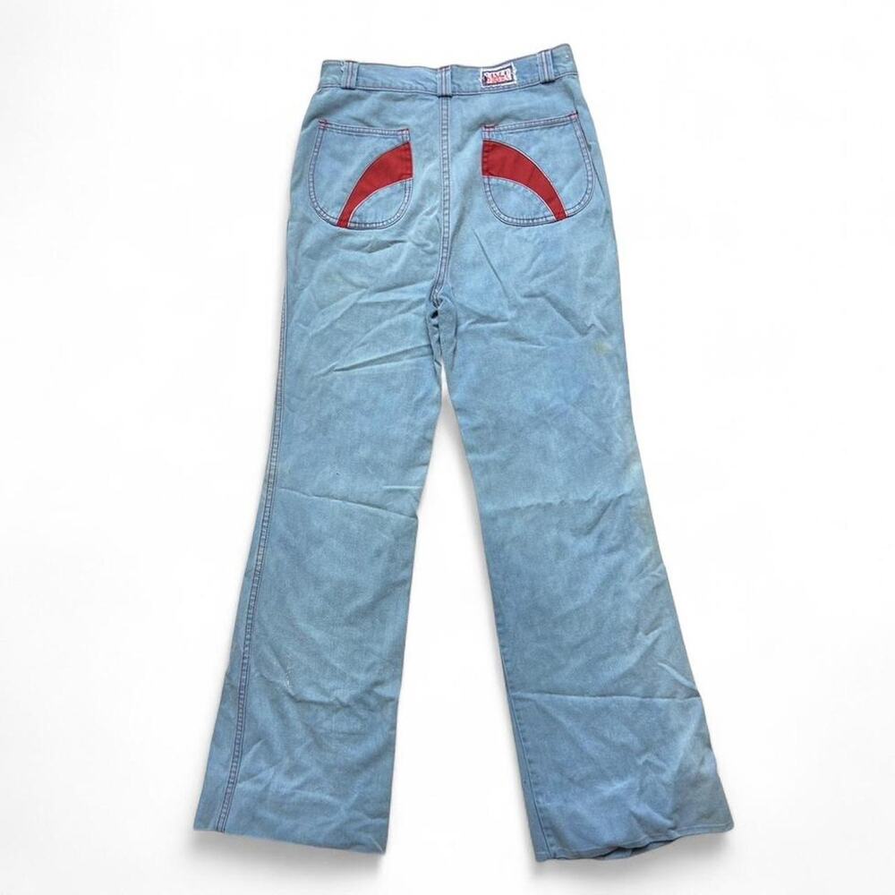 Disco Jeans 70s Vintage Western Flare Bootcut Jeans Pants 29”